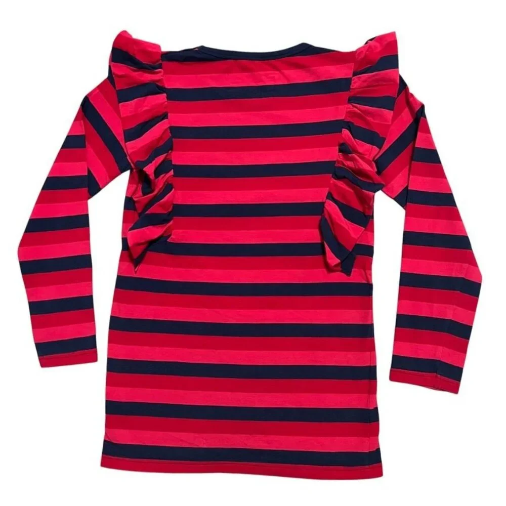 Danefae Sz 10 Striped Princess Ruffle Top